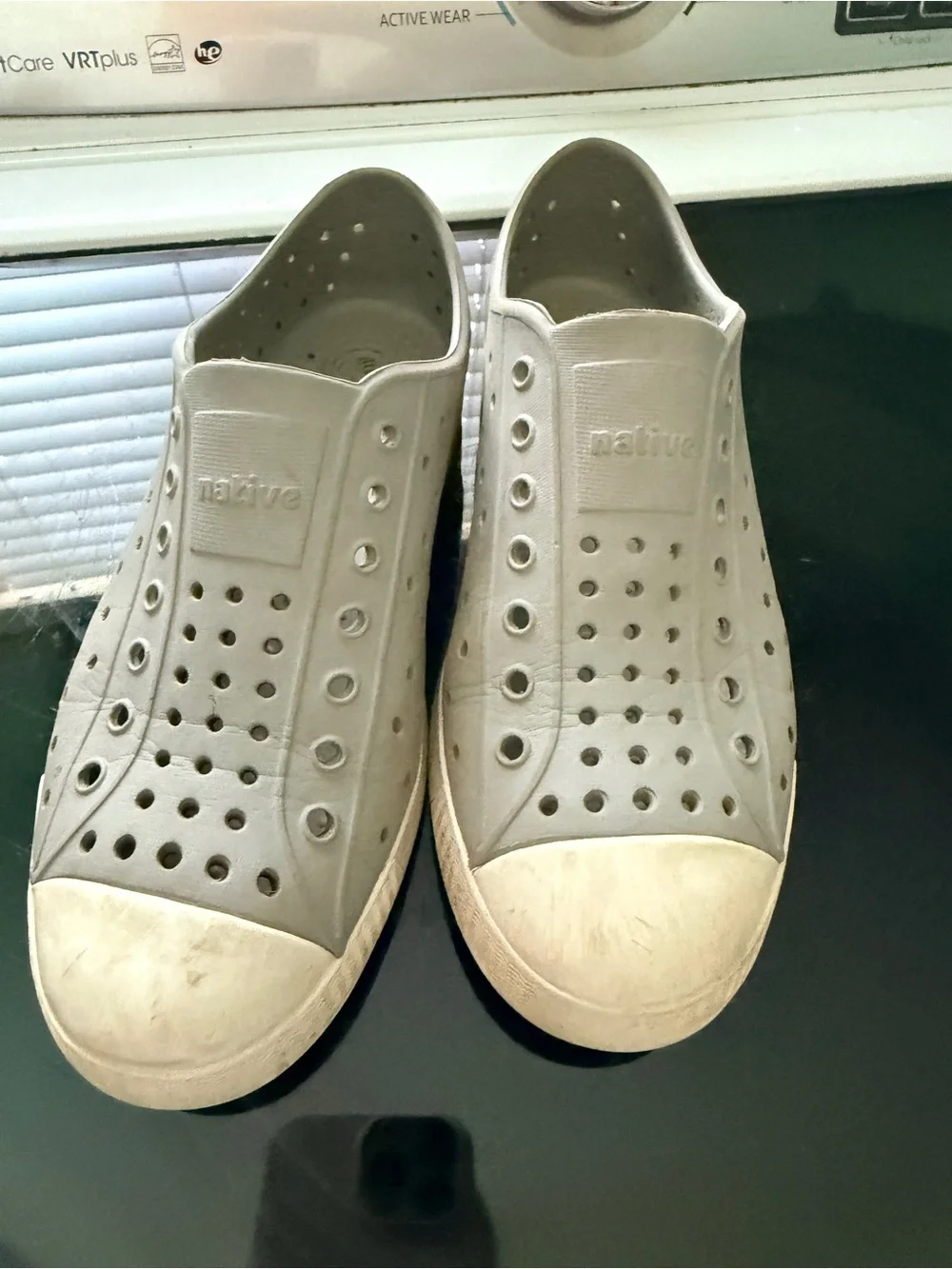 Native Jefferson Slip-On Shoes in Gray and White